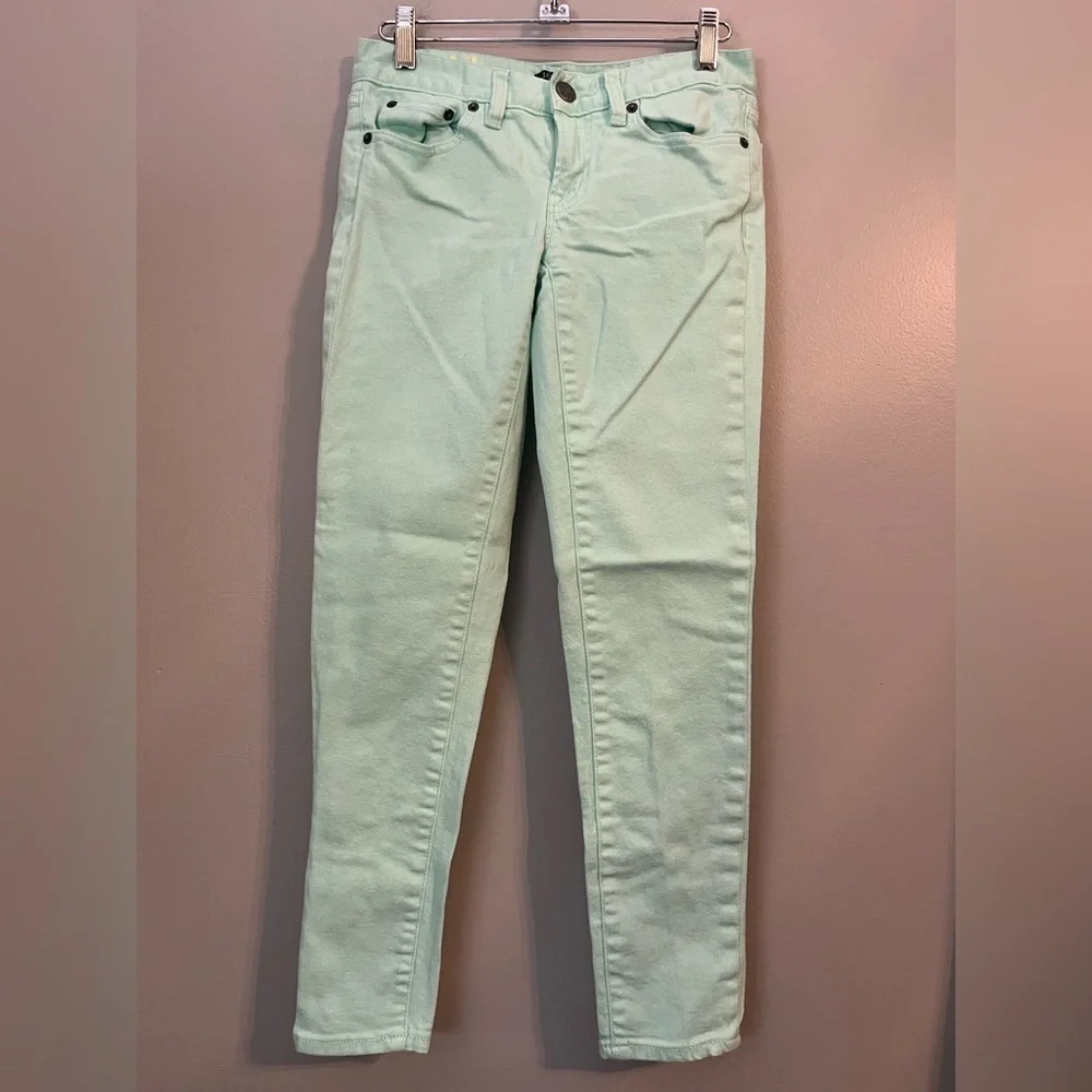 J. Crew Toothpick Mint Green Jean Size 24